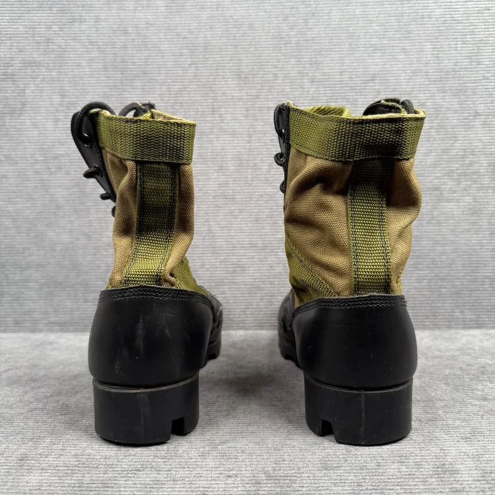 Military Jungle Boots Y2K Black Leather Olive Tactical Combat 7R‎ Made in USA